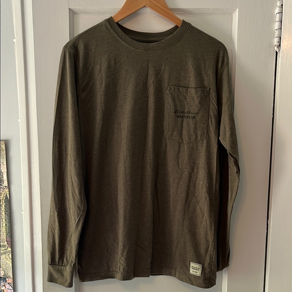 Eddie Bauer Green Long Sleeve Workwear